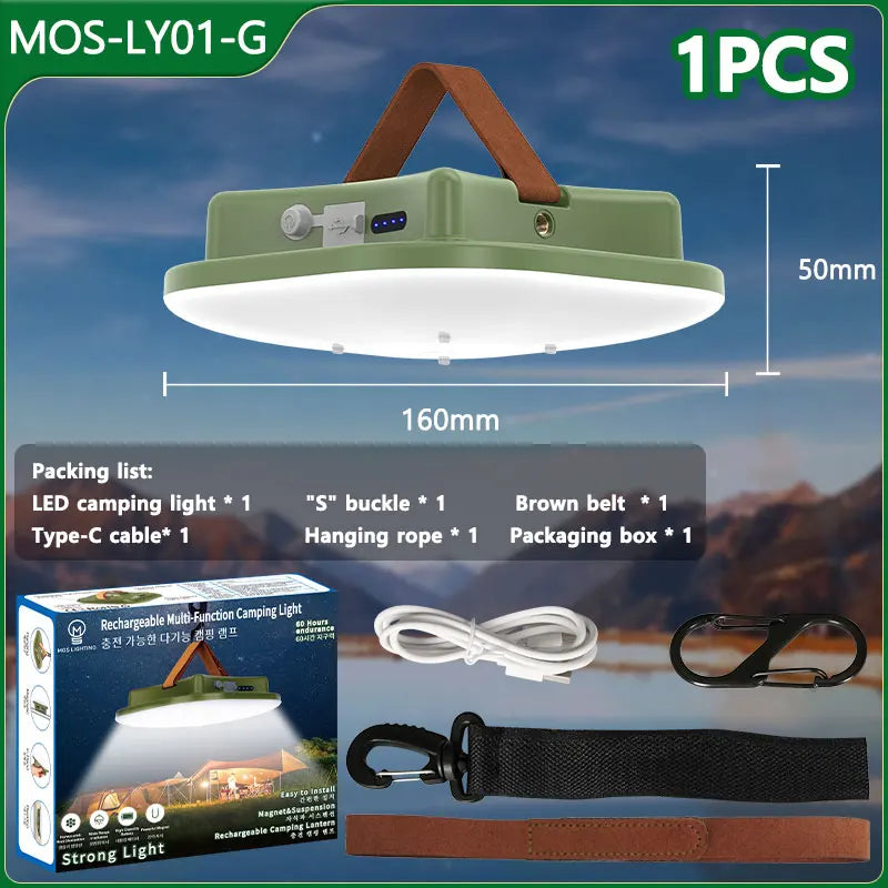 MOSLIGHTING Rechargeable Camping Strong Light with Magnet Zoom Portable Torch Tent Light Work Car Maintenance Lighting LED USB