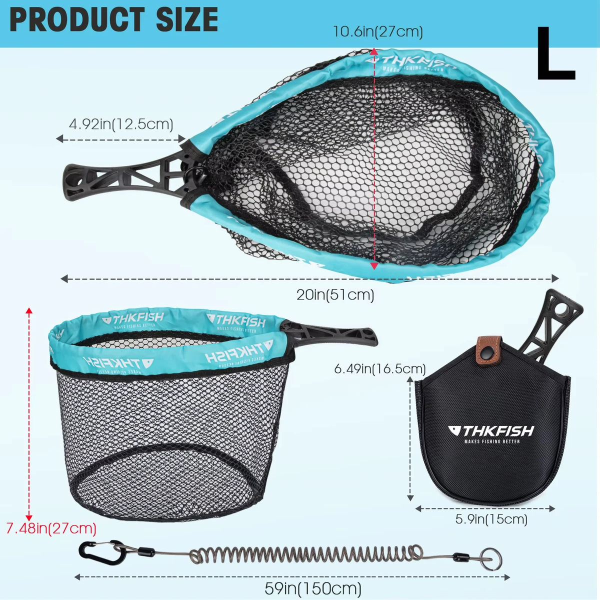 THKFISH Folding Fly Fishing Landing Net