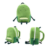 Kawaii Liam Plush Backpack Cute Green Shoulder Plushie Bag Creative Funny Doll Toys School Bags For Kids Boy Girl Holiday Gifts