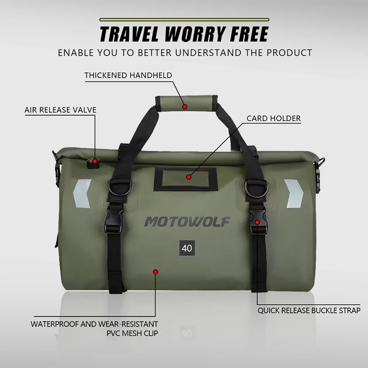 Waterproof 20L/40L/50L/66L/70L/100L Dry Storage Bag for Bicycle Mototcycle Travel, Swimming, Boating, Kayaking, Camping & Beach