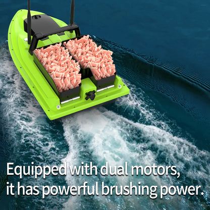 Sonar Bait Boat with Color Fish Finder Screen & Dual Hopper