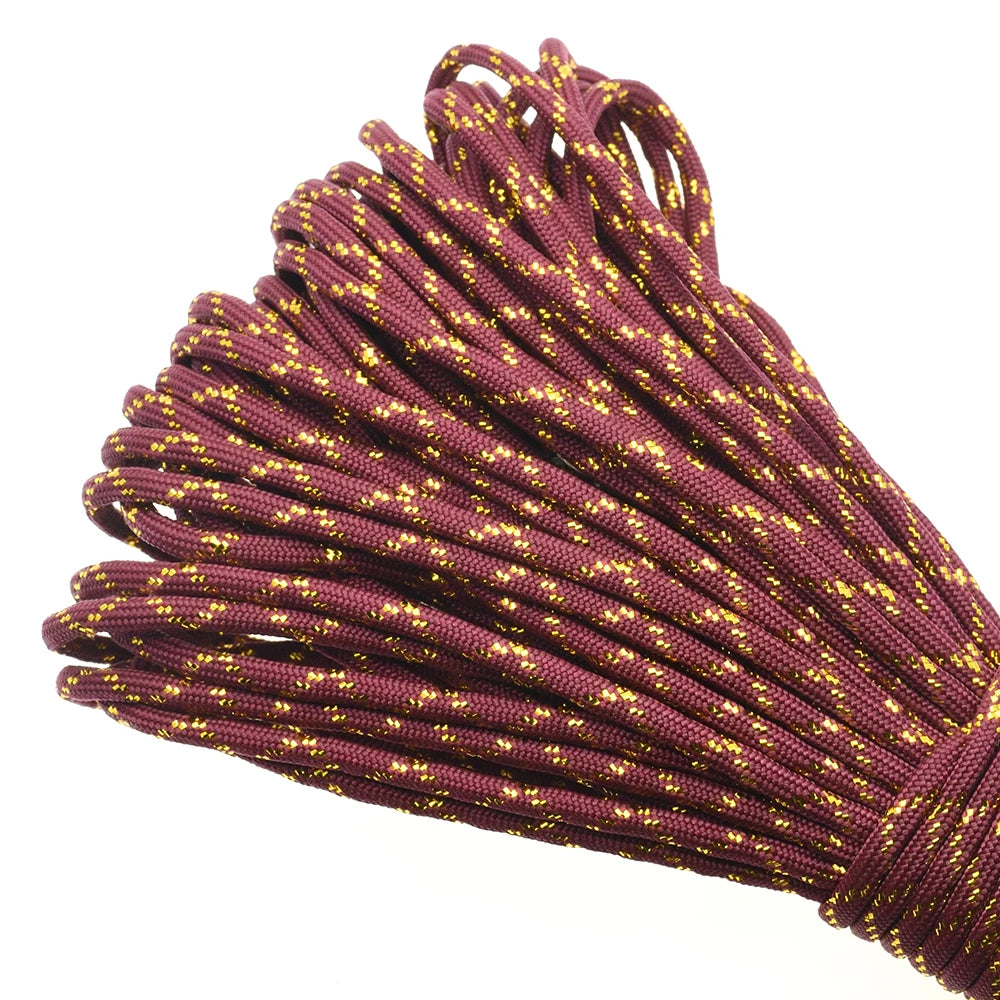 Gold & Silver 550 Paracord – Type III, 100ft, 19 Colors