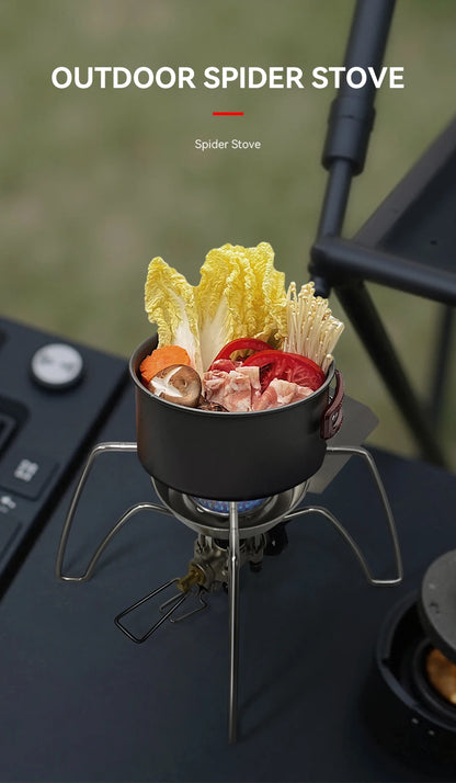 WESTTUNE Camping Spider Stove Outdoor Folding Card Stove Portable Windproof Gas Burner Camping Tableware for Hiking Picnic BBQ