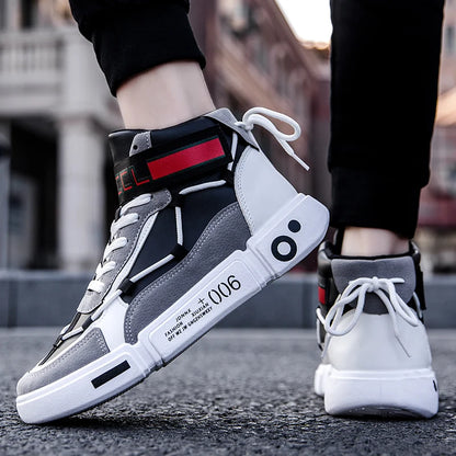 Men’s High Top Sneakers – Breathable Platform Running Shoes, Casual Fashion Lace-Up Trainers for Streetwear & Sports