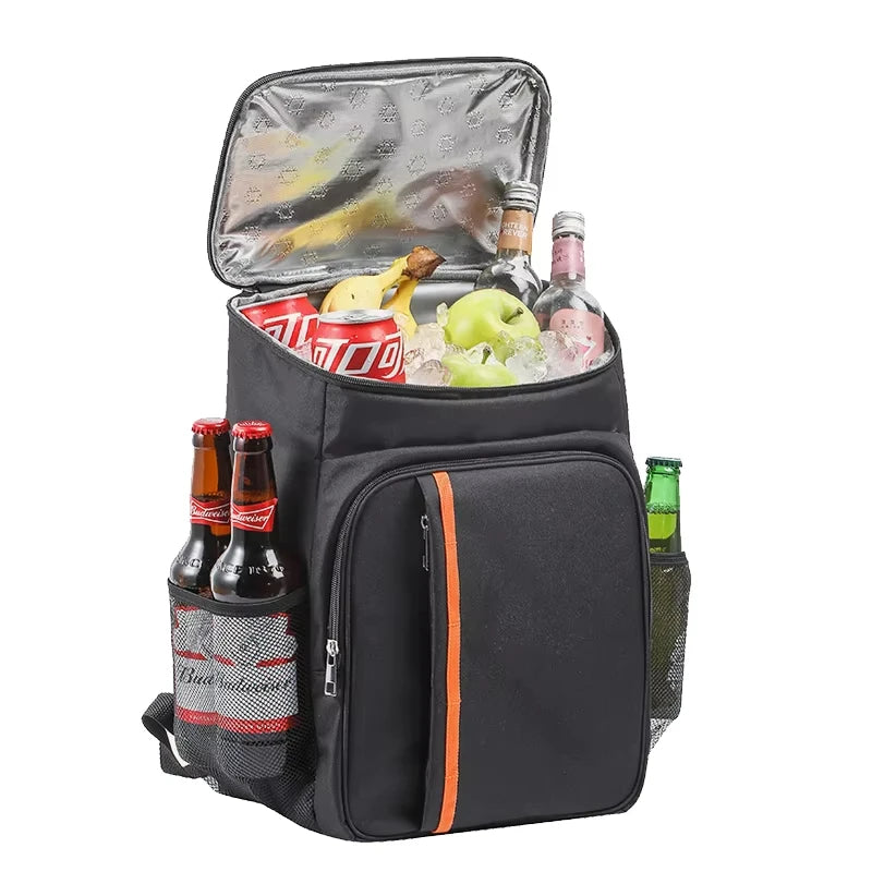 Large Insulated Cooler Backpack, Portable Water Repellent Thermal Food Bag with Double Zippers for Outdoor Picnic Camping Travel