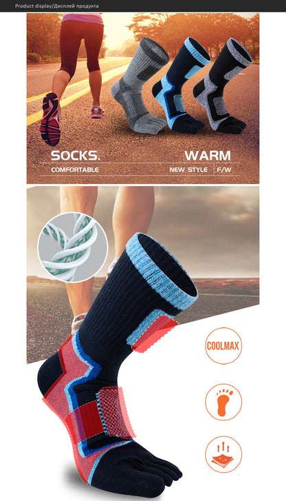 5 Pairs Toe Sport Short Socks Man Thick Compression Mesh Endurable Fitness Bike Run Outdoor Basketball Travel 5 Finger Socks