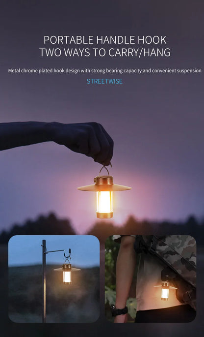 LED Camping Tent Lights Magnet Emergency Light Type-c Charging Camping Lantern Dimmable Hanging Lights for Outdoor Travel