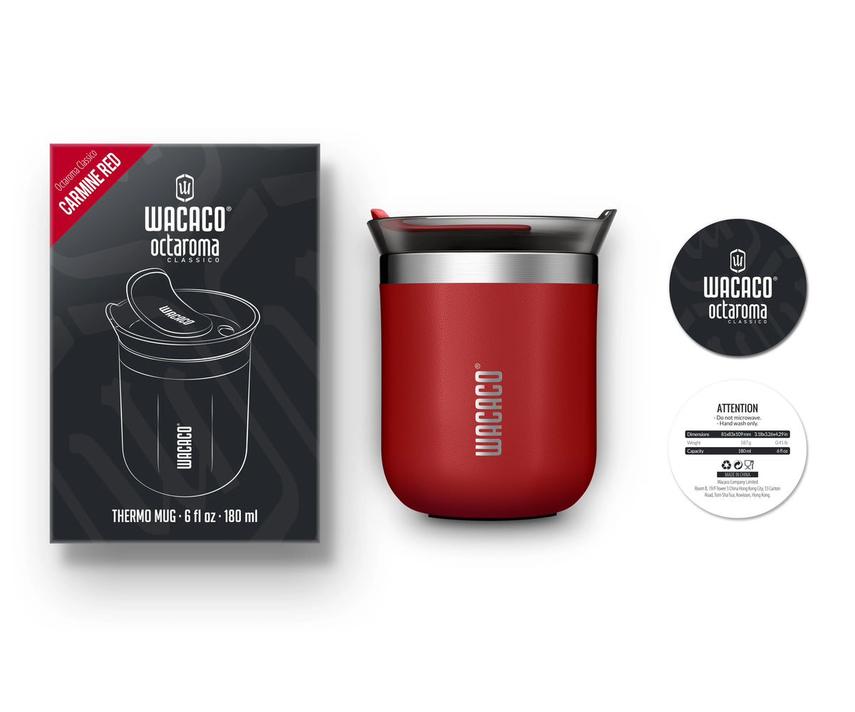 WACACO Octaroma Vacuum Insulated Coffee Mug, Double-wall Stainless Steel Travel Tumbler, 6/10/15 Fl Oz, Thermo, Valentines Gift