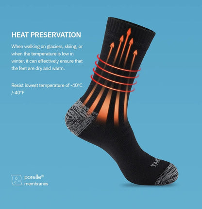 Waterproof Socks for Men Warm Snow Thermal Sports Sock PORELLE MEMBRANES Snowboard Cycling Ski Bicycle Winter Black Blue