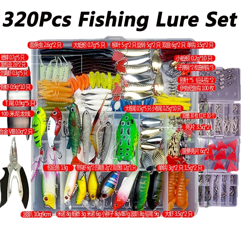 Soft and Hard Bait Lure Kit with Box