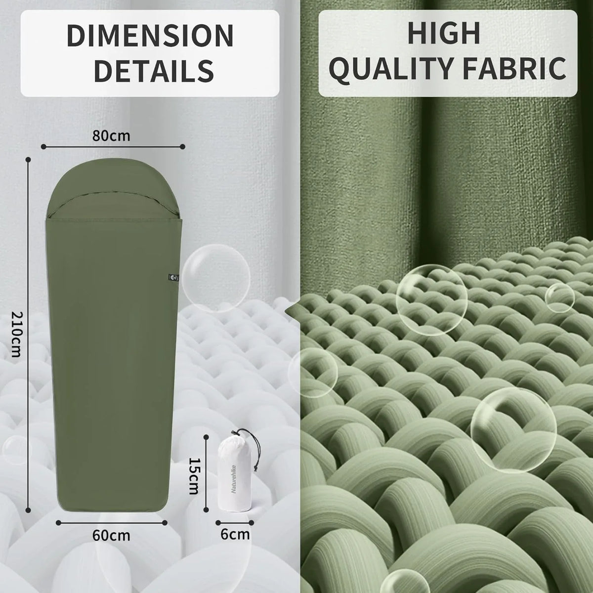 Naturehike Sleeping Bag Liner 128g Ultralight Outdoor Travel Hiking Single Sleeping Bag Liner Travel Blanket Inner Sleeping Bag