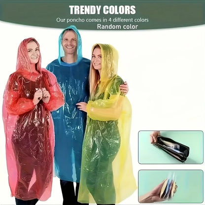 5/10 Pcs Compact Disposable Rain Poncho, Lightweight Emergency Rainwear for Camping, Hiking & Travel