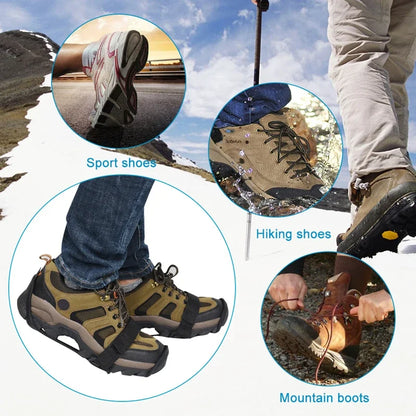 10 Teeth Crampons Outdoor Hiking Climbing Snow And Ice Gripper Anti-slip Covers for Winter Shoes Spikes Snow Shoe Accessories