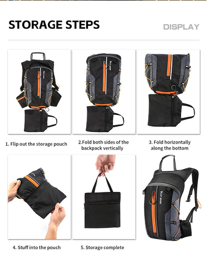 WEST BIKING 10L Cycling Backpack Lightweight Outdoor Sports Running Hiking Climbing Hydration Bag Waterproof Flodable Travel Bag