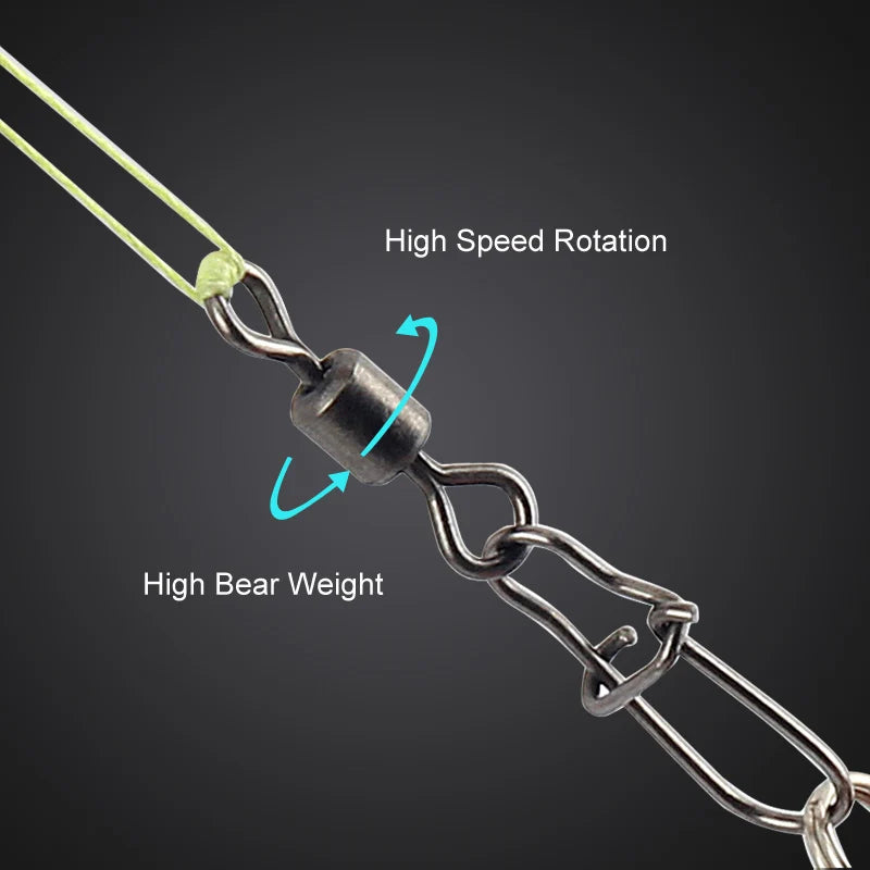 Stainless Rolling Swivels with Snap (50 Pack)
