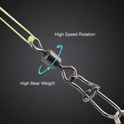Stainless Rolling Swivels with Snap (50 Pack)