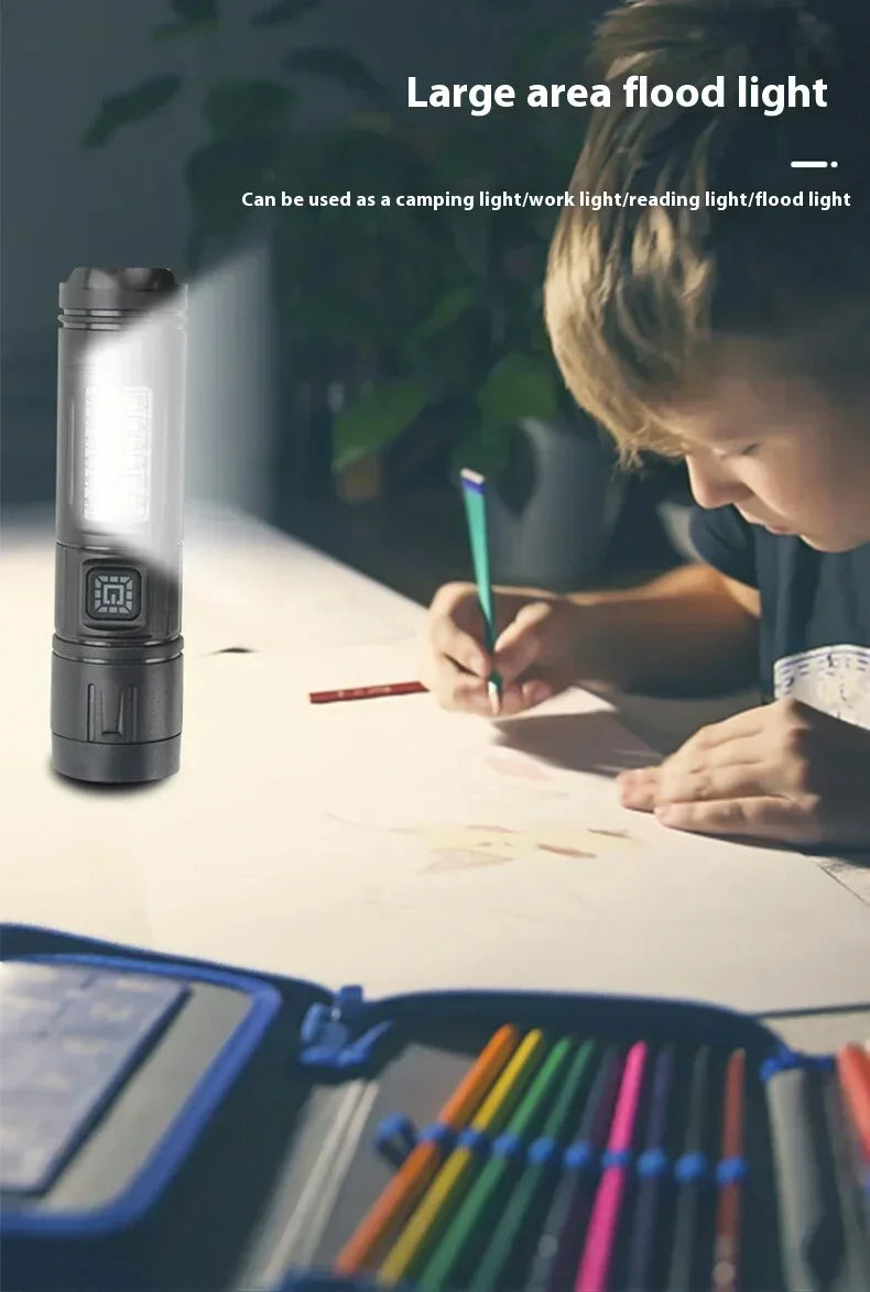 High Power Rechargeable LED Flashlight Strong Torch with Battery for Fishing Hunting Camping Lantern