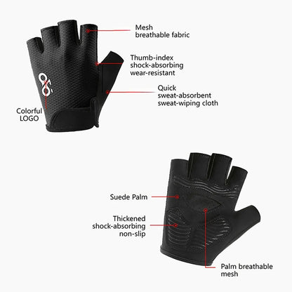 GETINFIT Summer Cycling Half Finger Gloves Lightweight Breathable Non-Slip Durable Shock Absorbing Outdoor Gym Hiking Running