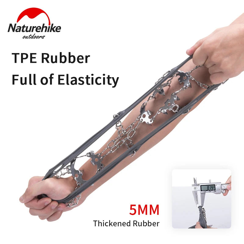 Naturehike-Non Slip Climbing Crampons Cleats Shoe Cover Ice Gripper for Spikes Hiking Winter Manganese Steel Outdoor Cleats Shoe