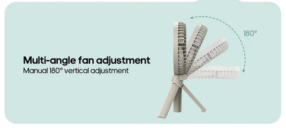 New Portable Folding Handheld Fan 3000mAh Desktop Rechargeable Fan Angle Adjustable for Home Outdoor Travel Camping