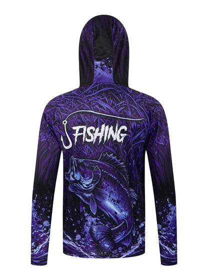 UPF 50+ Hooded Face Cover Fishing Shirt