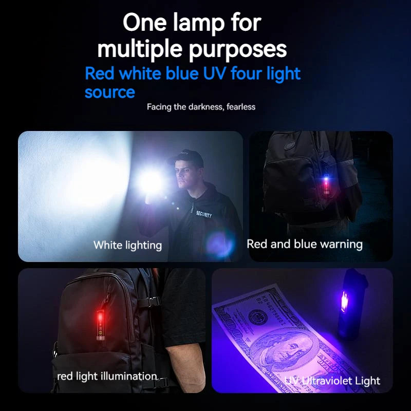 PHILIPS 2025  Super Bright EDC Flashlight LED Rechargeable Mini EDC Keychain Flashlights Camping Lamp For Hiking Self Defense