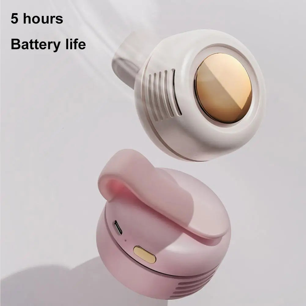 Portable Mini Bladeless Clip On Waist Fan 3 Speed Silent USB Recharge Hands Free Cooling Fan For Outdoor Travel Cycling Camping