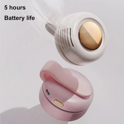 Portable Mini Bladeless Clip On Waist Fan 3 Speed Silent USB Recharge Hands Free Cooling Fan For Outdoor Travel Cycling Camping