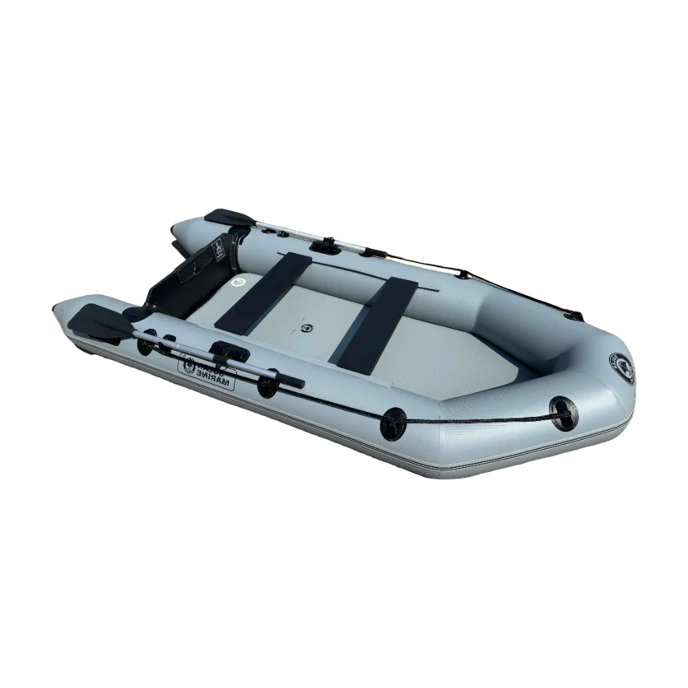 9.2FT Inflatable PVC Boat | Fishing, Surfing & Kayak Racing Dinghy – Portable Assault Boat for 3-4 People Outdoor Watersports