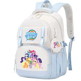 My Little Pony Large Capacity Backpack Cartoon Daypack Travel Commute Knapsack Schoolbag for Kids Girls Mochila With Coin Purse