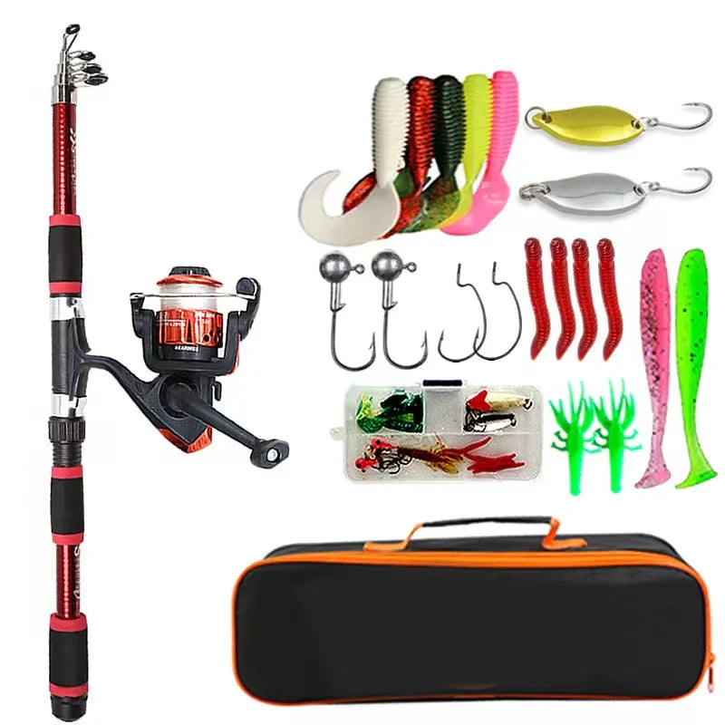 Telescopic Fishing Rod and Reel Full Kit