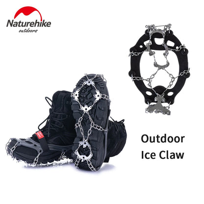 Naturehike-Non Slip Climbing Crampons Cleats Shoe Cover Ice Gripper for Spikes Hiking Winter Manganese Steel Outdoor Cleats Shoe
