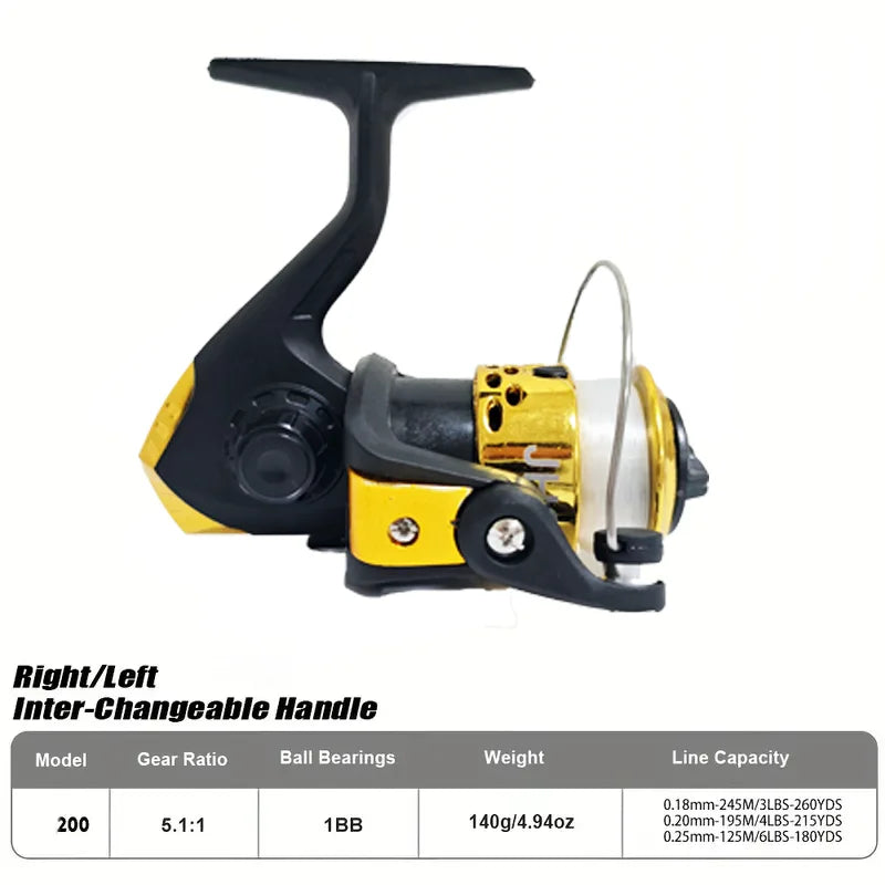 5.2:1 Ultralight Folding Fishing Reel Spinning Reel With 60m Large Fishing Line Diameter Line Roller Casting Wheel Vessel Bait