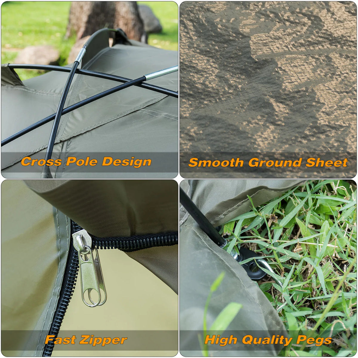 1-2 Person Shelter Tent Camping Tent Ultralight Waterproof for Hunting Adventure Travel Carp Fishing Bivvy