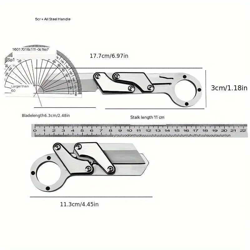 1pc, Multifunctional Folding Knife, Stainless Steel Pocket Knife, Creative Deformation Knife, Outdoor Survival Knife