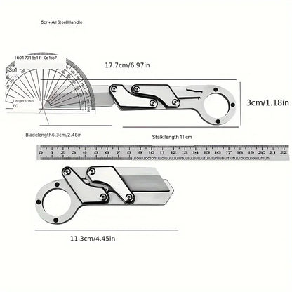 1pc, Multifunctional Folding Knife, Stainless Steel Pocket Knife, Creative Deformation Knife, Outdoor Survival Knife