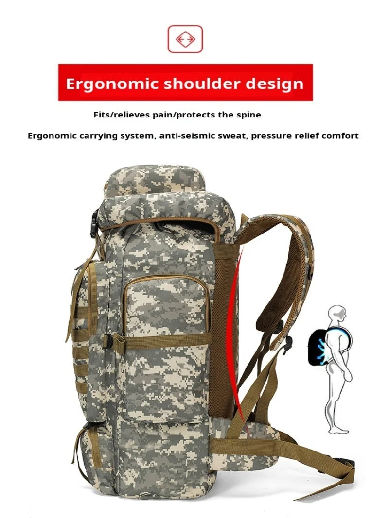 Large Capacity Multifunctional Travel Bag Camouflage Mountaineering Bag Expanding Hiking Bag