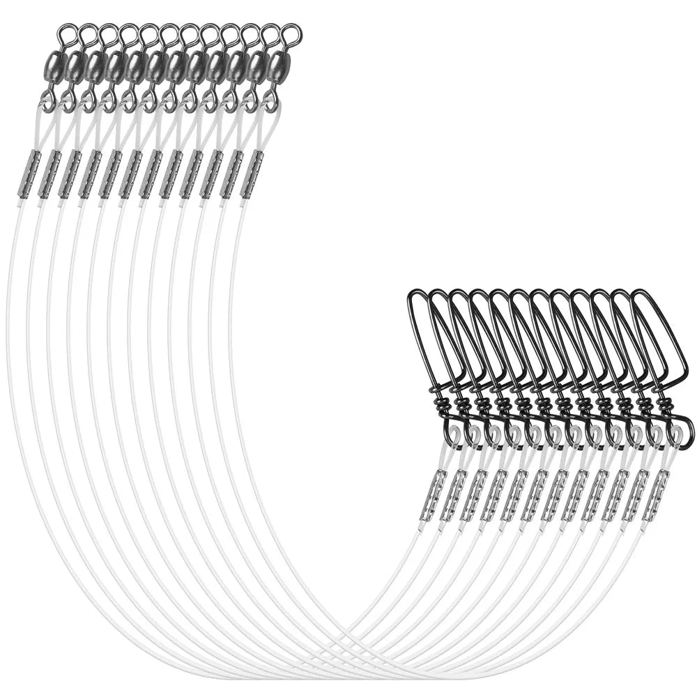 Fluorocarbon Leader Lines with Swivel and Snap (12/24 Pack)