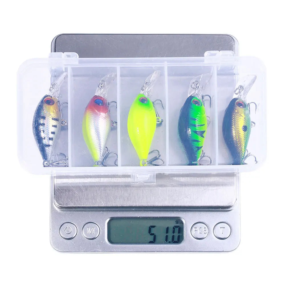 5Pcs Crankbait Rock Fish Bass Fishing Lure Set 4.4g 5cm Artificial Baits Topwater Crank Wobblers For Pike Crankbaits Fishing