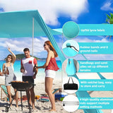 Beach Tent Sun Shelter 10 x 10FT with 4 Sandbags, UPF 50+ Protection Beach Shade Canopy, Protable Easy Set Up Canopy Tent