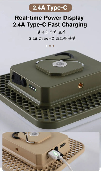 18000mAh 100W Rechargeable LED Camping Lantern Strong Light Magnetic Portable Torch Tent Light Emergency Work Maintenance Light