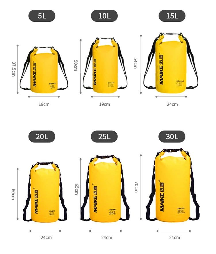 Maike Dry Bags Waterproof Bag for Women Men 5L/10L/15L Swimming Rafting Kayaking River Trekking Waterproof Dry Bag Backpack