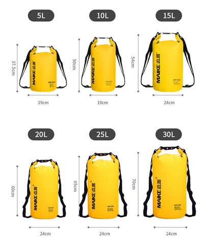 Maike Dry Bags Waterproof Bag for Women Men 5L/10L/15L Swimming Rafting Kayaking River Trekking Waterproof Dry Bag Backpack