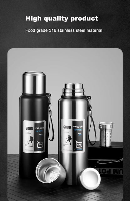Large Capacity Cold Thermal Thermos Tumbler Stainless Steel Insulated Tea Coffee Water Bottle Insulation Flask Pot Travel Mug