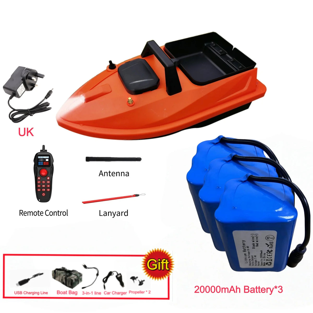 GPS Smart Bait Boat with 24 Saved Fishing Spots & Auto-Return