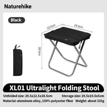 Naturehike Folding Stool for Outdoor Leisure Portable Lightweight Aluminum Chair High Load Travel Camping Foldable Fishing Chair