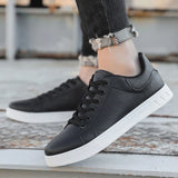 Men’s Leather Casual Sneakers – Comfortable Skateboard Shoes, Urban Style Fashion Trainers