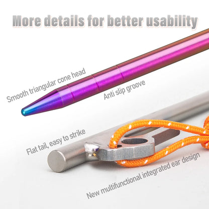 TiTo Camping Tent Accessories Supplies Colorful Titanium Tent Pegs Stakes Heavy Duty Ground Nails 30cm/35cm/40cm for Hard Soil