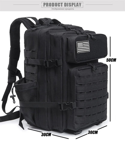 45L Tactical Backpack Survival Bag Hunting MOLLE Backpack GYM For Men EDC Outdoor Hiking Rucksack With Bottle Holder