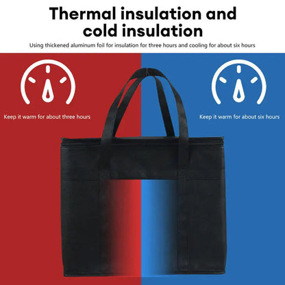 1pc Large Insulated Picnic Bags, Thermal Food Cooler Tote for Outdoor Camping Beach, Leakproof Portable Cooler Bag with Zipper